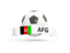 Afghanistan. Football with banner. Download icon.