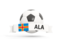 Aland Islands. Football with banner. Download icon.