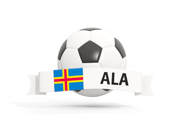 Football with banner. Download flag icon of Aland Islands at PNG format