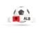 Albania. Football with banner. Download icon.