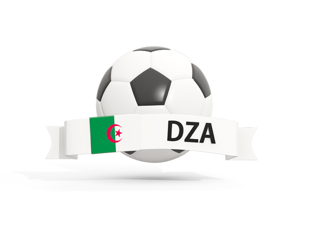 Football with banner. Download flag icon of Algeria at PNG format
