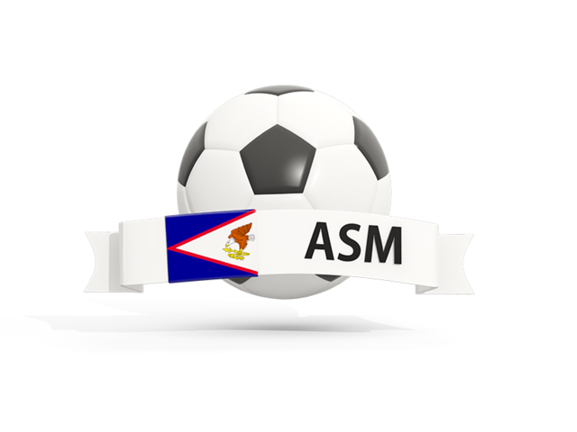 Football with banner. Download flag icon of American Samoa at PNG format