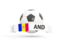 Andorra. Football with banner. Download icon.