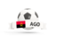 Angola. Football with banner. Download icon.