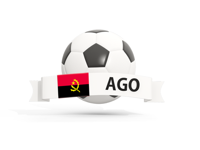 Football with banner. Download flag icon of Angola at PNG format
