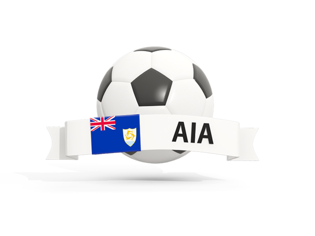 Football with banner. Download flag icon of Anguilla at PNG format