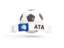 Antarctica. Football with banner. Download icon.