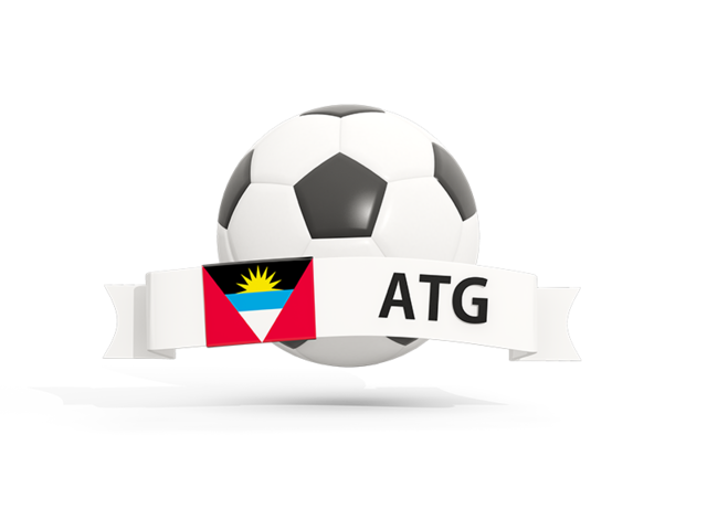 Football with banner. Download flag icon of Antigua and Barbuda at PNG format