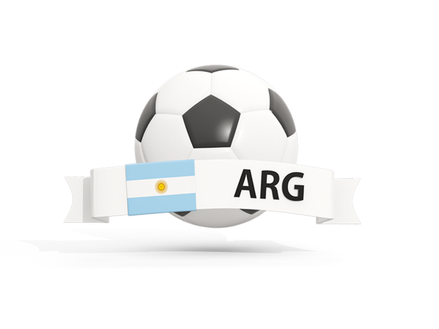 Футбольный мяч  с баннером. Скачать флаг. Аргентина