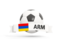 Armenia. Football with banner. Download icon.