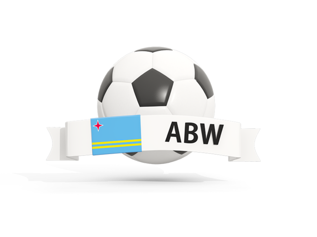 Football with banner. Download flag icon of Aruba at PNG format