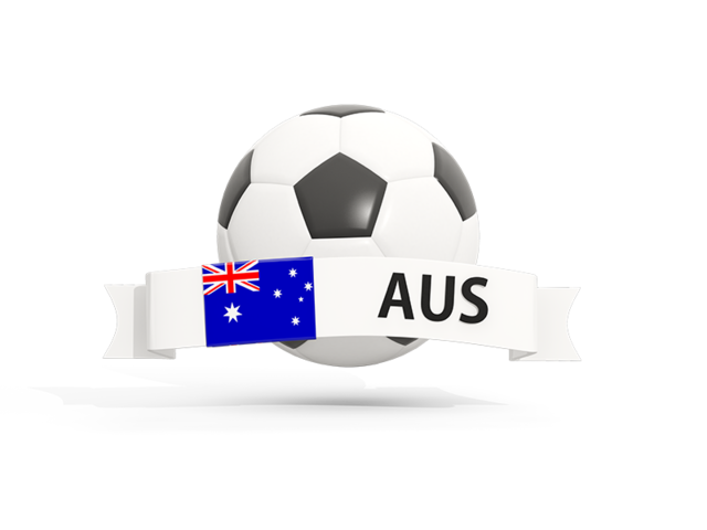 Football with banner. Download flag icon of Australia at PNG format