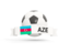 Azerbaijan. Football with banner. Download icon.