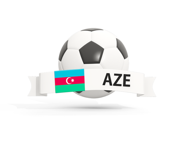 Футбольный мяч  с баннером. Скачать флаг. Азербайджан
