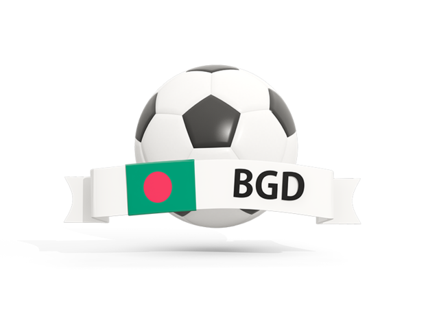 Football with banner. Download flag icon of Bangladesh at PNG format