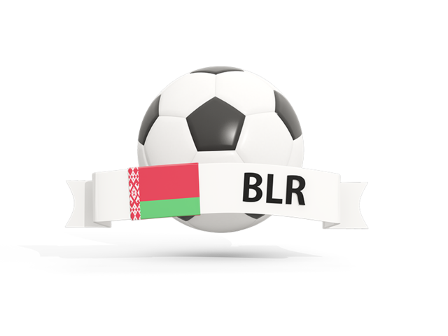 Футбольный мяч  с баннером. Скачать флаг. Белоруссия