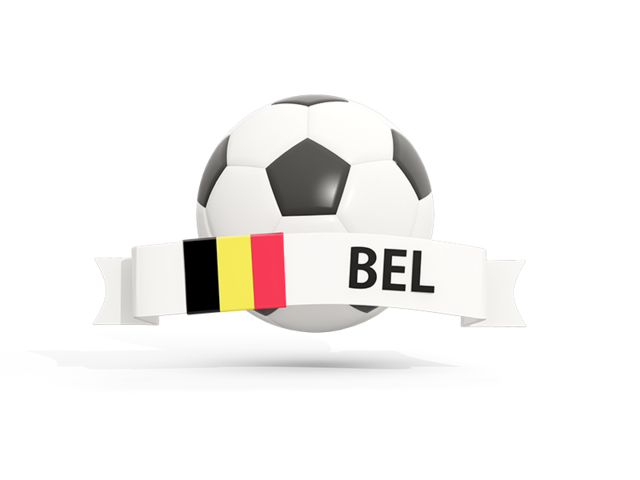 Футбольный мяч  с баннером. Скачать флаг. Бельгия