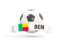 Benin. Football with banner. Download icon.