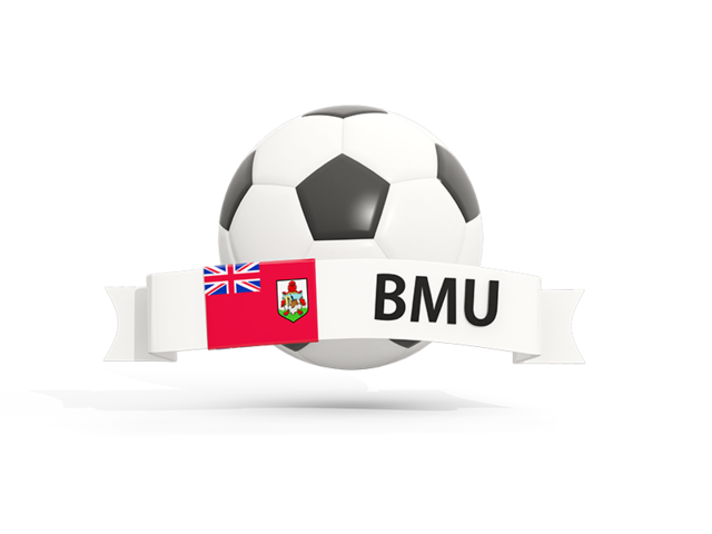 Football with banner. Download flag icon of Bermuda at PNG format