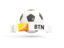 Bhutan. Football with banner. Download icon.