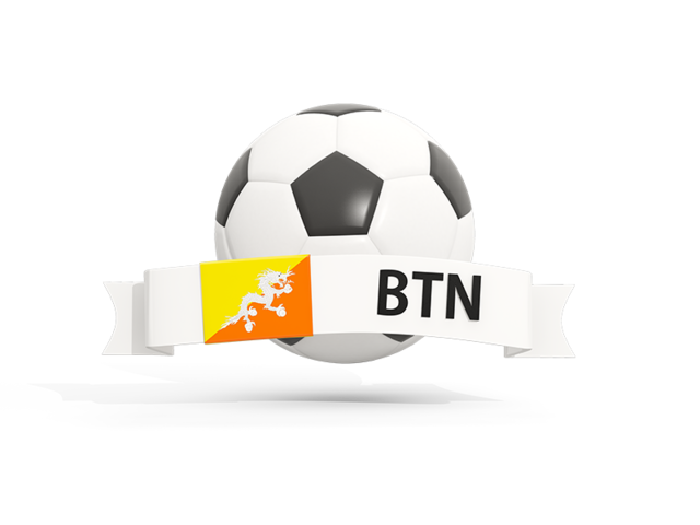 Football with banner. Download flag icon of Bhutan at PNG format
