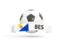 Bonaire. Football with banner. Download icon.