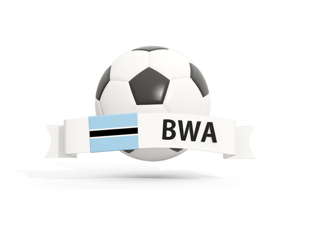 Football with banner. Download flag icon of Botswana at PNG format