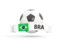 Brazil. Football with banner. Download icon.