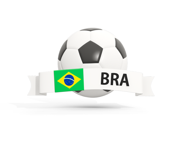 Football with banner. Download flag icon of Brazil at PNG format