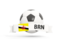 Brunei. Football with banner. Download icon.