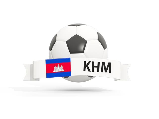 Football with banner. Download flag icon of Cambodia at PNG format