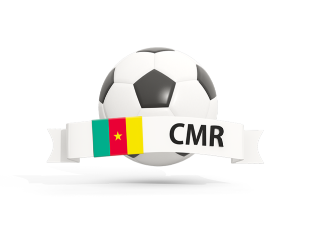 Football with banner. Download flag icon of Cameroon at PNG format