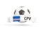 Cape Verde. Football with banner. Download icon.