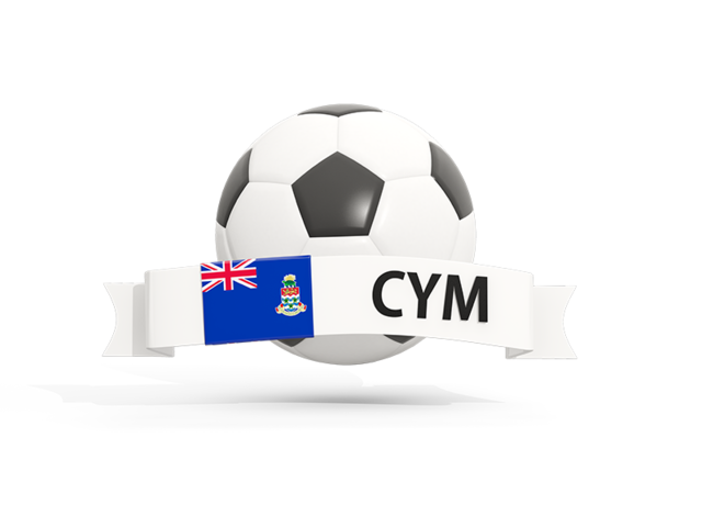 Football with banner. Download flag icon of Cayman Islands at PNG format