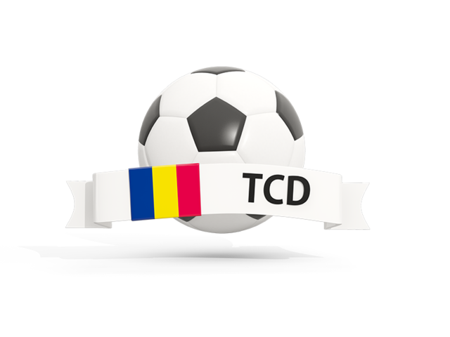 Football with banner. Download flag icon of Chad at PNG format
