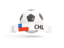 Chile. Football with banner. Download icon.