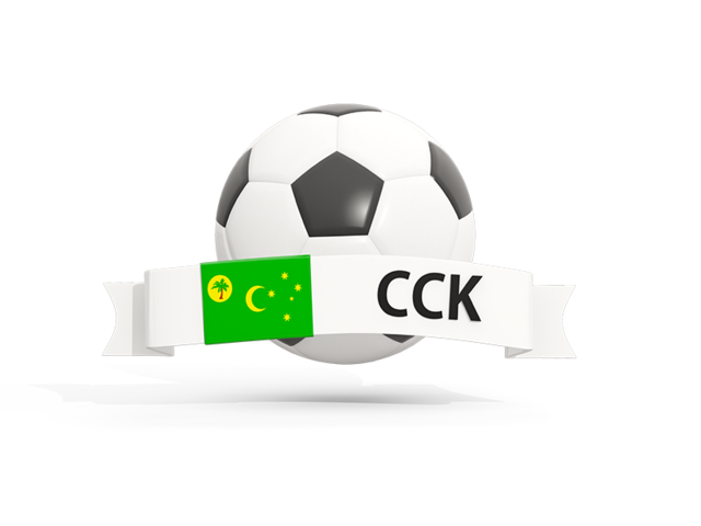 Football with banner. Download flag icon of Cocos Islands at PNG format