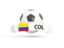 Colombia. Football with banner. Download icon.