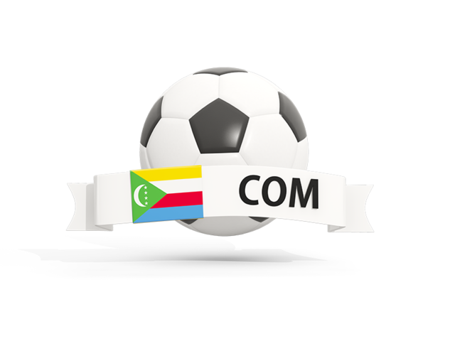 Football with banner. Download flag icon of Comoros at PNG format