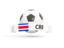 Costa Rica. Football with banner. Download icon.