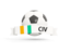 Cote d'Ivoire. Football with banner. Download icon.