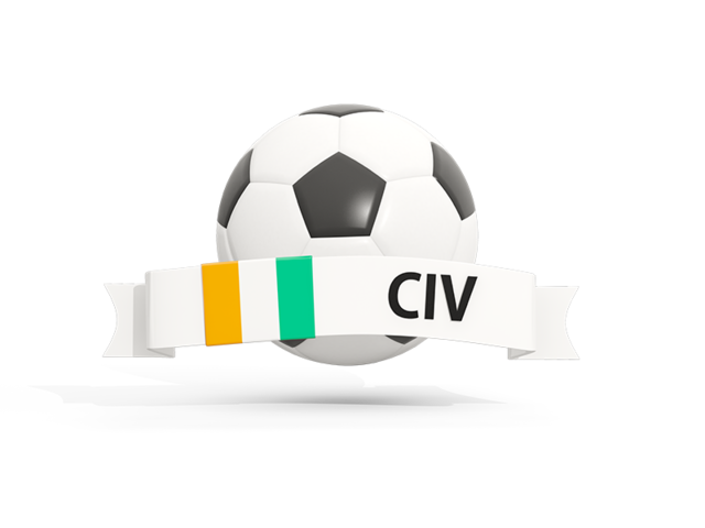 Football with banner. Download flag icon of Cote d'Ivoire at PNG format
