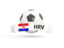 Croatia. Football with banner. Download icon.