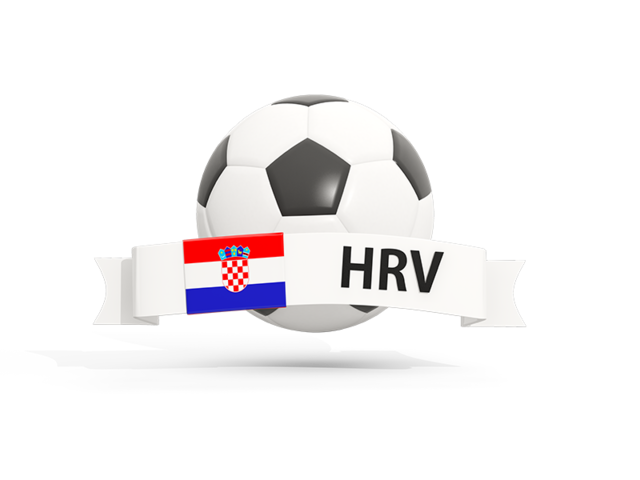 Football with banner. Download flag icon of Croatia at PNG format