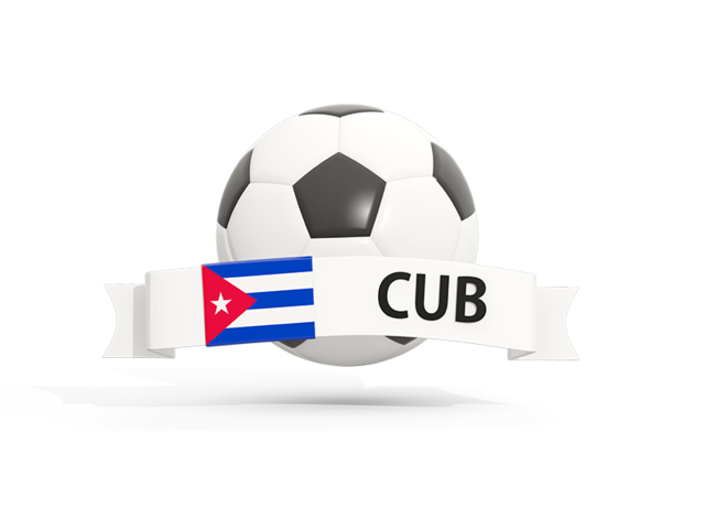 Football with banner. Download flag icon of Cuba at PNG format