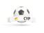 Cyprus. Football with banner. Download icon.