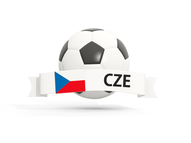Football with banner. Download flag icon of Czech Republic at PNG format