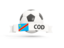 Democratic Republic of the Congo. Football with banner. Download icon.