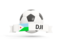 Djibouti. Football with banner. Download icon.