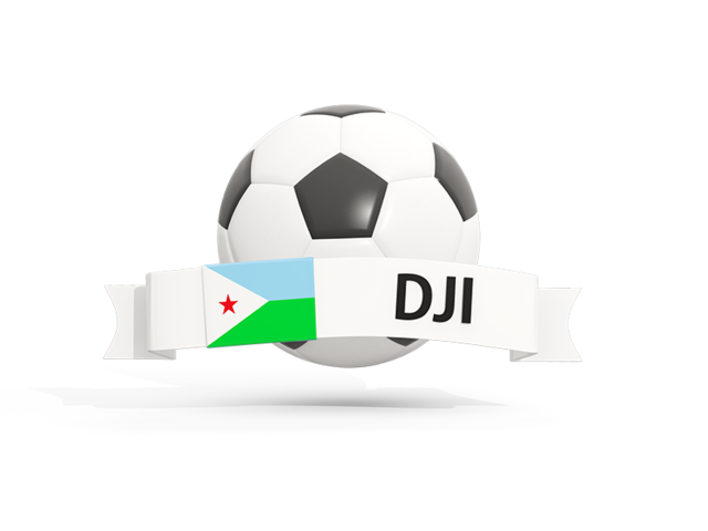 Football with banner. Download flag icon of Djibouti at PNG format